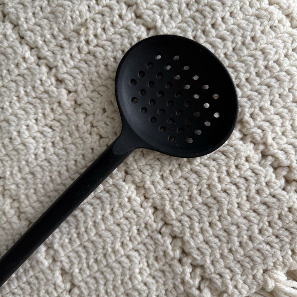Crate & Barrel Black Nylon Slotted Spoon BPA-Free